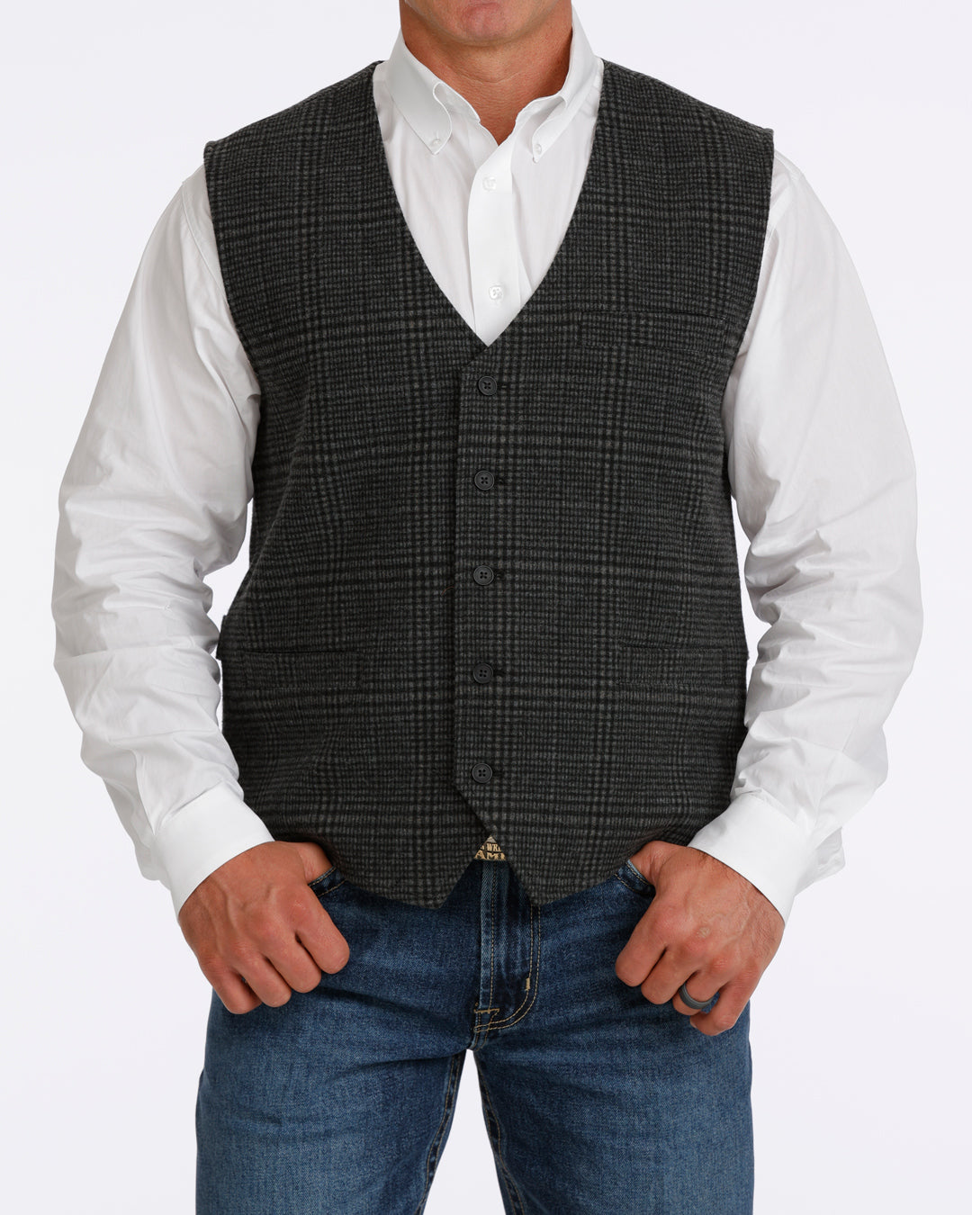 Charcoal Plaid Vest