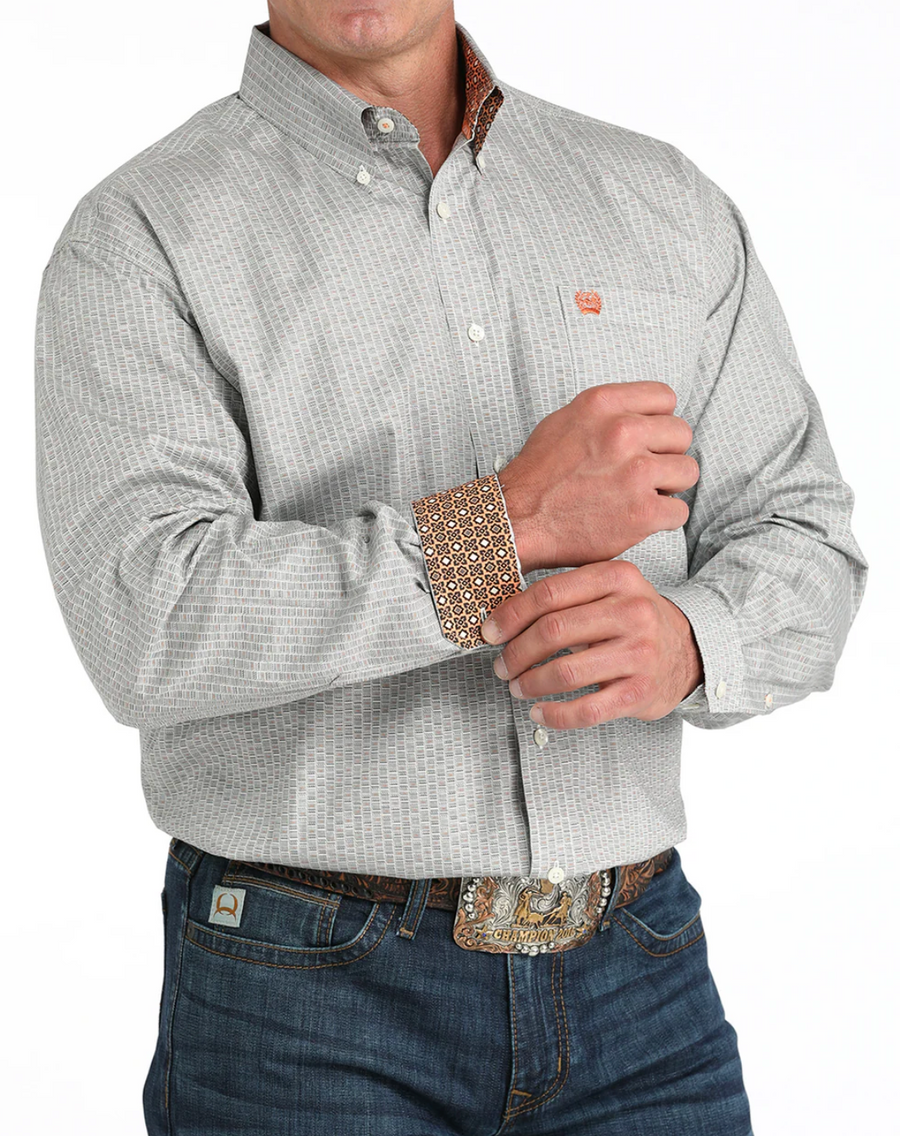 Cream Men's L/S Print Shirt
