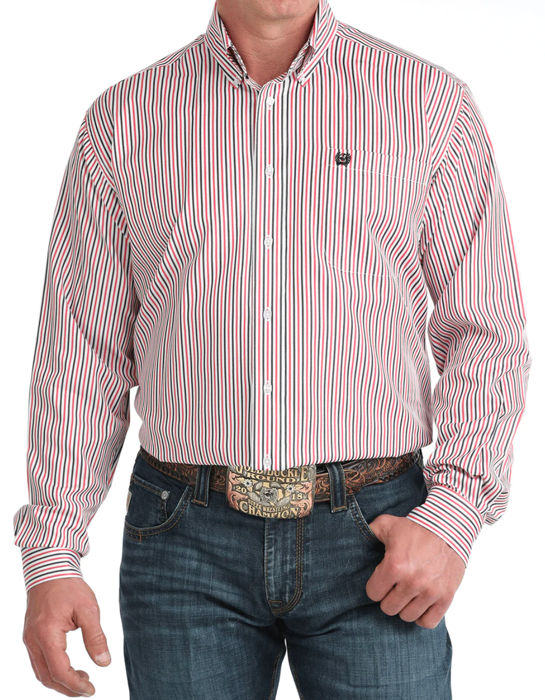 Mens R-W-B Stripe Shirt