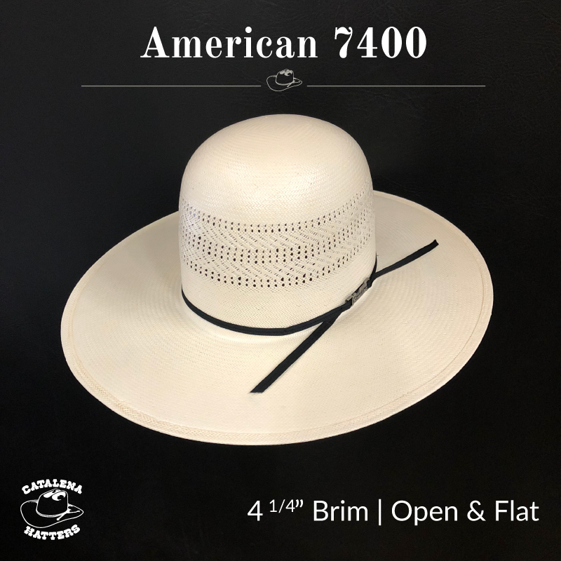 American Hats 20 Star Premium Shantung Open Crown Two Cord Black Band 4-1/4in. Cowboy Hat Natural, 71/2 - 7104S2CBK42